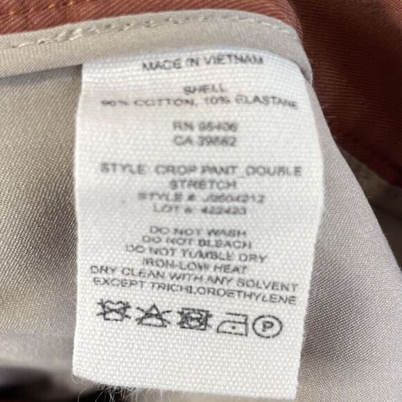 THEORY Womens Straight-Leg Crop Pants 4 Double-Stretch Chino Terra-Cotta Brown - Picture 8 of 8